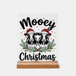 T-shirt avec gravure vintage de vache de Noël Mooe