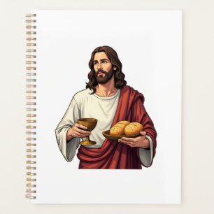 T-shirt avec gravure vintage Jésus Pain Vin 2