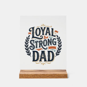 T-shirt avec gravure vintage Papa loyal et fort De