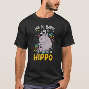 T-shirt Avec Hippo Animal Hippopotamus
