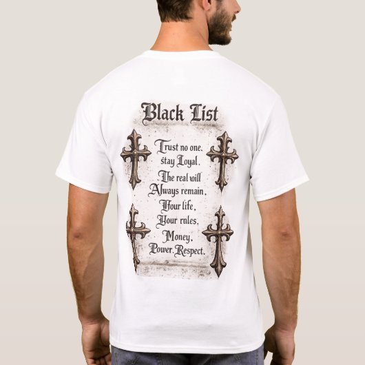 T-Shirt avec impression "Black List" au dos (Dos)