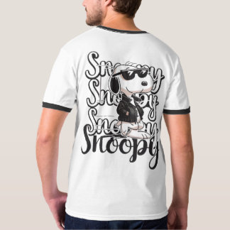 T-Shirt avec Impression de Chien de Dessin Animé a