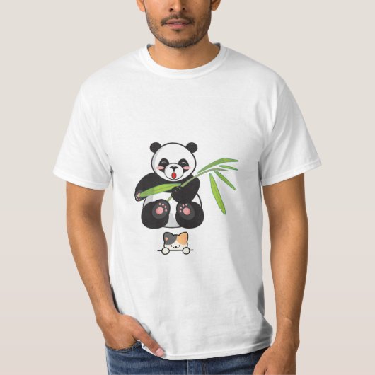 T-shirt avec joli design panda & chat (Devant)