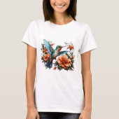 T-shirt avec joli dessin d'oiseau (Devant)