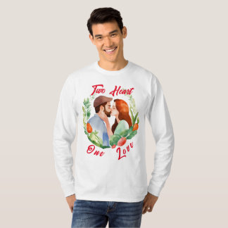 T-shirt avec joli imprimé en couple