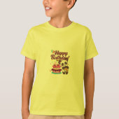 T-shirt avec Joyeux anniversaire et gâteau (Devant)