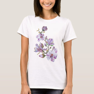 T-shirt avec la copie de fleurs pour des femmes