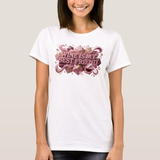 T-shirt avec la déclaration Rose drôle VIN EST MON (Devant)
