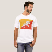 T-shirt avec le drapeau du Bhoutan (Devant entier)