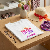 T-Shirt avec le nom Amelia et image de beauté fémi