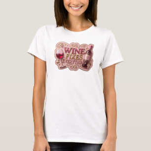 T-shirt avec le slogan Or frappant LE VIN RÈGLE TO