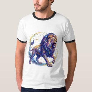 T-Shirt avec logo de lion géométrique cosmique