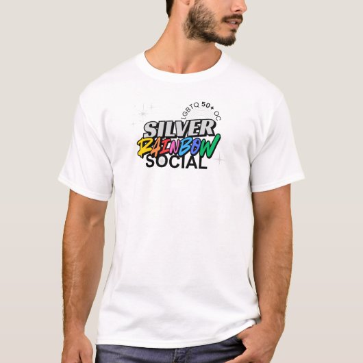 T-Shirt avec logo social Silver Rainbow (Devant)