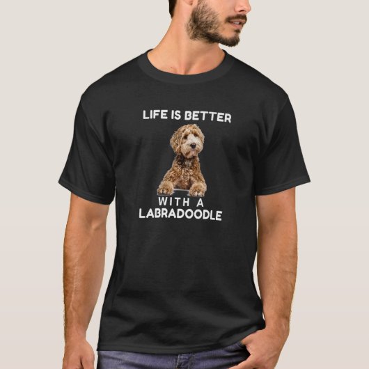 T-shirt Avec Mini Labradoodle Chien (Devant)