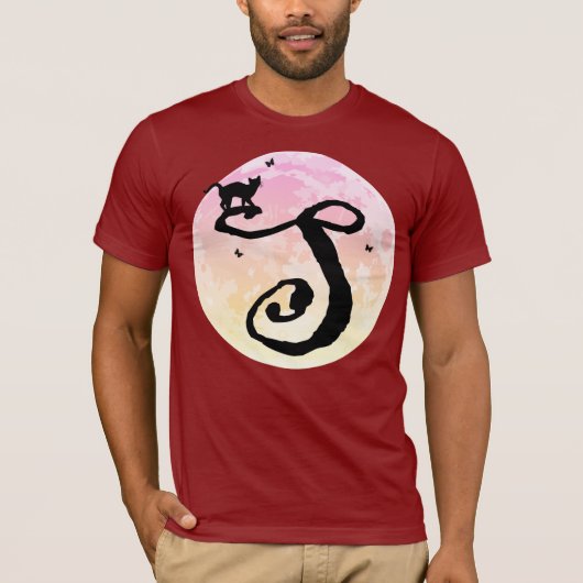 T-shirt avec monogramme initial F et chat sous la (Devant)