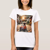 T-shirt avec Mops au Mini Morris (Devant)