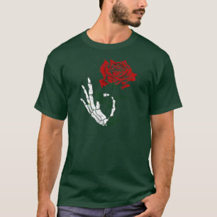 T-shirt avec motif de tatouage de rose squelettiqu