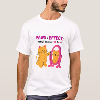 T-shirt avec pattes et effets - Chat branché faire