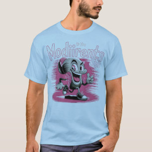 T-Shirt avec Personnage de Dessin Animé Rétro Rose