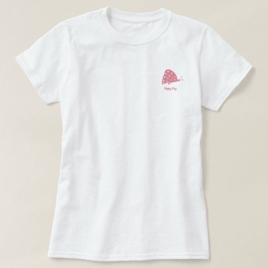 T-Shirt avec petit papillon rouge minimal (Design devant)