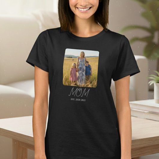 T-shirt avec photo de script établi par maman