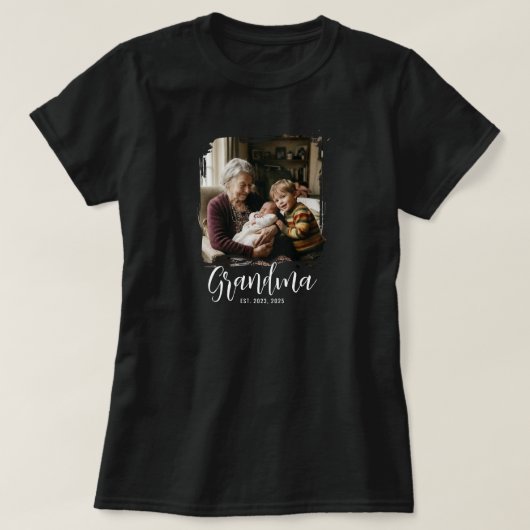T-shirt avec photo du script établi de grand-mère (Design devant)