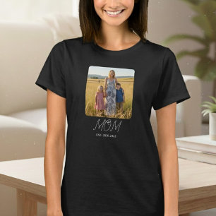 T-shirt avec photo et écriture Mom Established