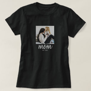 T-shirt avec photo et texte Maman établie
