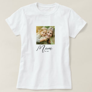 T-shirt avec photo et texte Maman établie