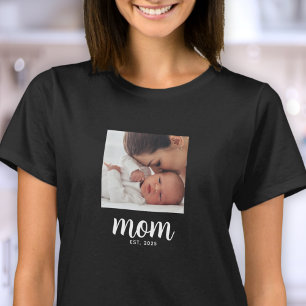 T-shirt avec photo et texte Maman établie