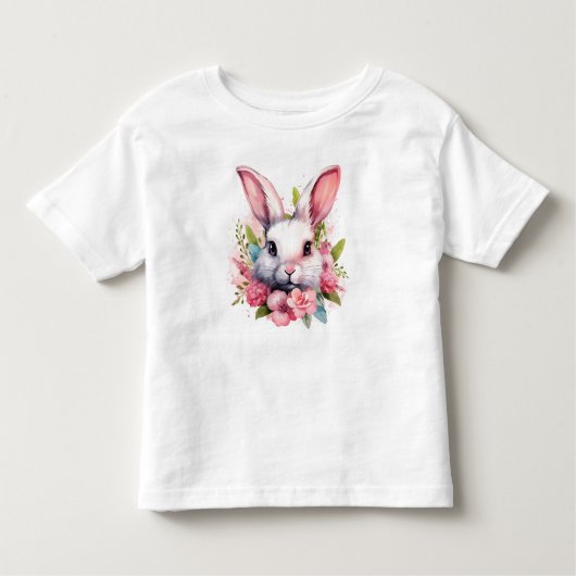 T-shirt avec portrait de lapin de Pâques mignon (Devant)