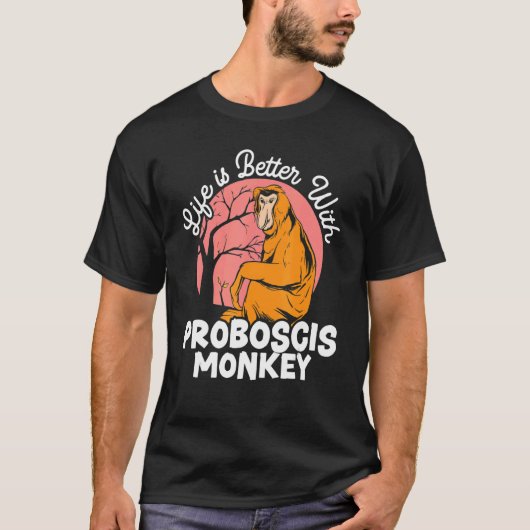 T-shirt Avec Proboscis Monkey Ape Zookeeper (Devant)