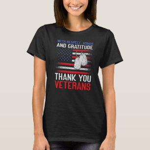 T-shirt Avec Respect, Honneur Et Gratitude Merci Amérique