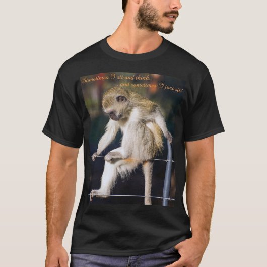 T-shirt avec singe et Slogan (Devant)