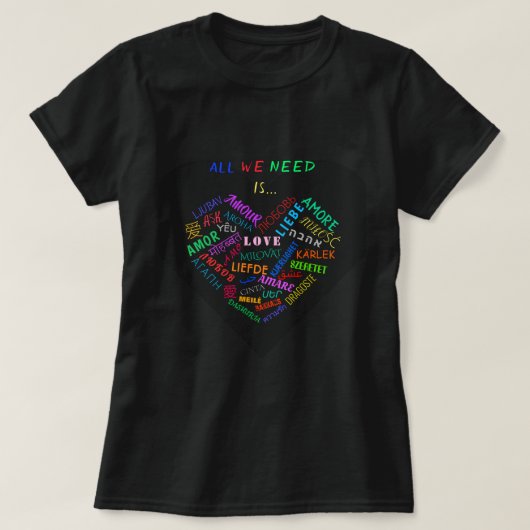 T-Shirt avec Texte AMOUR (Design devant)