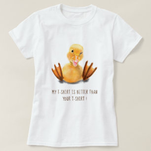 T-Shirt avec Texte Attrayant Caneton Jaune Drôle