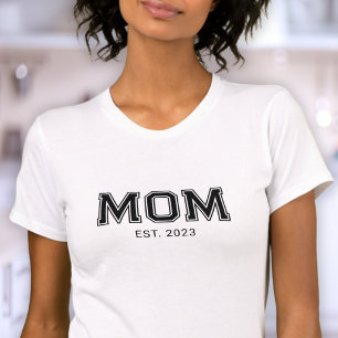 T-shirt avec typographie noire pour maman établie