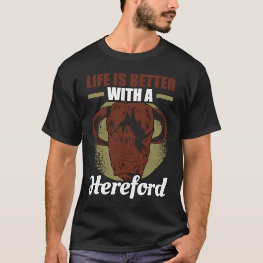 T-shirt avec un bovin d'élevage Hereford (Devant)