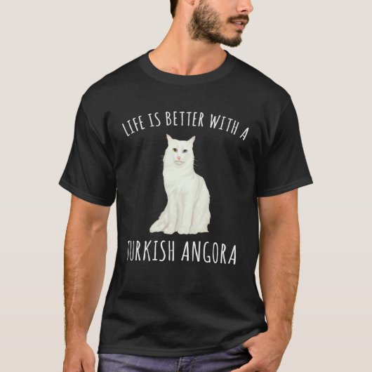T-shirt Avec un chat angora turc (Devant)