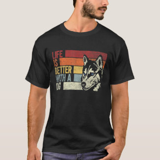 T-shirt Avec Un Chien Husky Chiens