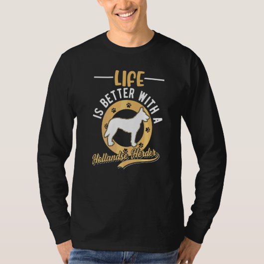 T-shirt Avec un Hollandse Herder (Devant)