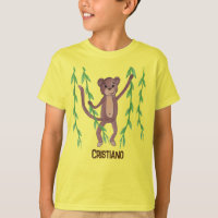 T-shirt avec un singe se balançant sur des vignes 