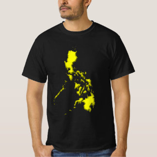 T-shirt avec une carte des Philippines jaune en no