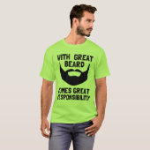 T-shirt avec une grande barbe vient grande responsabilité (Devant entier)
