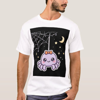 T-shirt avec une jolie araignée sur une toile scin