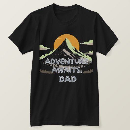 T-shirt Aventure attend papa - Le Voyage ne se termine jam (Design devant)