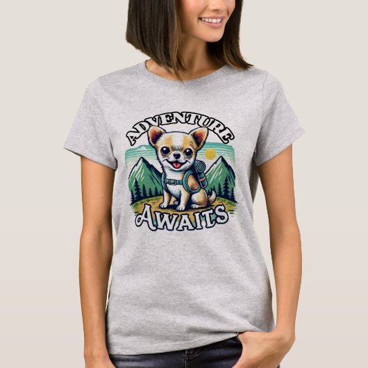 T-shirt Aventure Await Chihuahua (Devant)