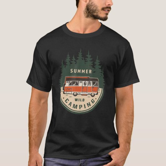 T-shirt Aventure Camping Vintage Été Retro (Devant)