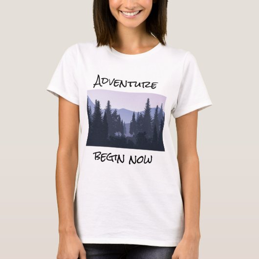 T-shirt Aventure commence maintenant voyage devis (Devant)