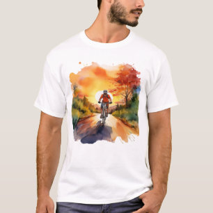 T-shirt Aventure Cycliste Automne - Vélo Aquarelle A